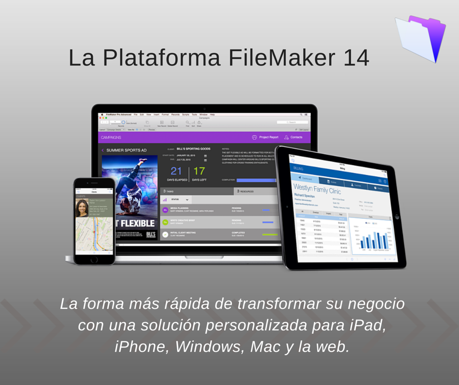  La nueva Plataforma FileMaker 14 acelera el desarrollo de soluciones de negocio para iPad, iPhone, Windows, Mac y la web 
