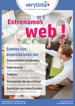 Verytinta, única en venta de consumibles originales, lanza una web innovadora