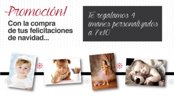 Printem.net regala cuatro imanes personalizados con tus fotos favoritas al comprar felicitaciones de Navidad