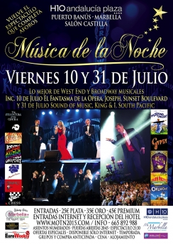 Vuelve el espectáculo 'Música de la Noche' en Marbella 10 y 30 julio