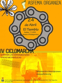 Cuarta edición de la ciclomarcha por las enfermedades metabólicas hereditarias en El Tiemblo, Ávila.