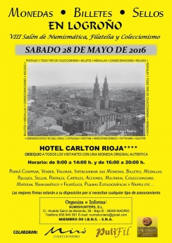 Logroño acogerá el próximo sábado 28 el VIII Salón de Numismática, Filatelia y Coleccionismo
