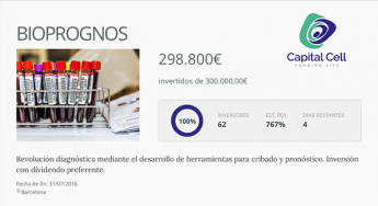 Bioprognos alcanza el 100% de la ronda de inversión que abrió hace 2 meses con Capitall Cell