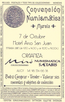 Profesionales numismáticos de toda España se congregarán en Murcia el próximo viernes