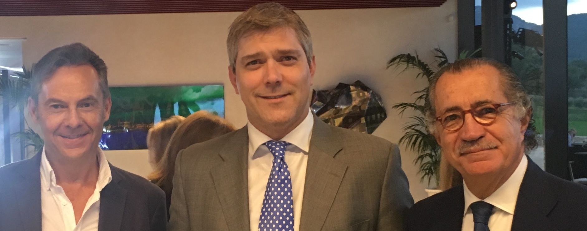 Arquitecto  Javier Campos, Ing agronom Ismael Avellán; Responsable Son Mayol Juan Nadal