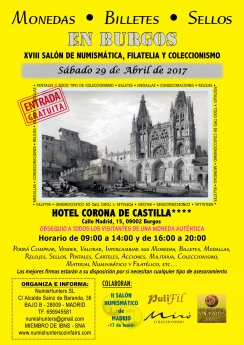 Burgos acogerá el próximo sábado el XVIII Salón de Numismática, Filatelia y Coleccionismo