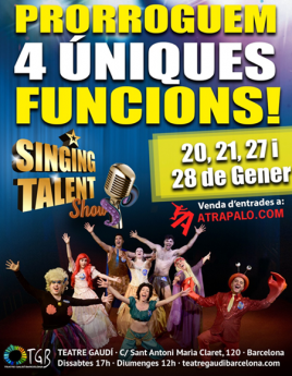 Singing Talent Show, amplia sus funciones en Teatre Gaudí Barcelona hasta el 28 de enero