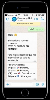 Samsung lanza su primer chatbot promocional en WhatsApp