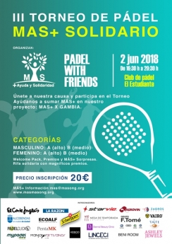 III Torneo de Padel Mas+ Solidario capta fondos para ayudar a los niños de Gambia