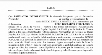 Una vecina de San Antonio de Calonge recupera 16.000€ en Bonos Convertibles en Acciones del Banco Popular