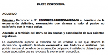 El juez perdona a una señora de Barcelona y a su avalista 116.000€ quedando libres de deudas