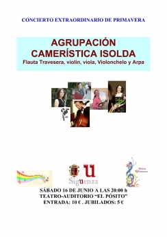 Este sábado, concierto extraordinario de primavera a cargo de la Agrupación Camerística Isolda 
