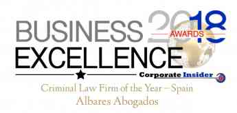 Albares Abogados, reconocido en los Business Excellence Awards 2018 como Mejor Firma Penal del año