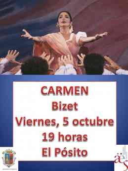 Mañana viernes, proyección de 'Carmen' de Bizet, en El Pósito