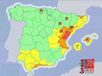 Mapa de Gota fría en España