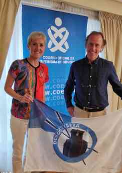 Pilar Lekuona, presidenta del COEGI y Andoni Echeveste, Director de Marketing del Club Donostiarra Kaiarriba.