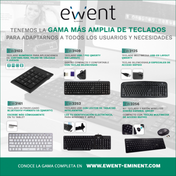 Ewent da las claves para elegir el teclado que mejor se adapta a las necesidades de cada usuario
