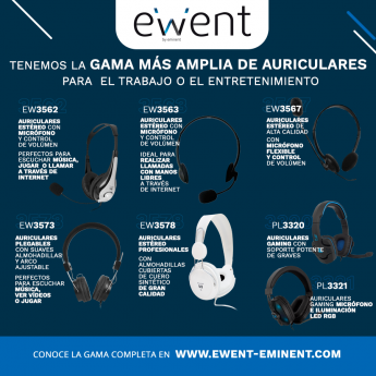 Ewent propone su gama de auriculares para encontrar el regalo de esta Navidad