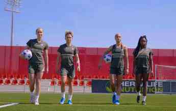 Las jugadoras del Atlético de Madrid Femenino se enfrentan en la Herbalife Teqball Cup