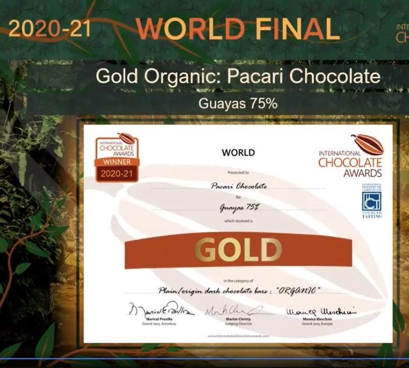 Pacari se alza con 16 galardones en los premios "Oscar del chocolate"