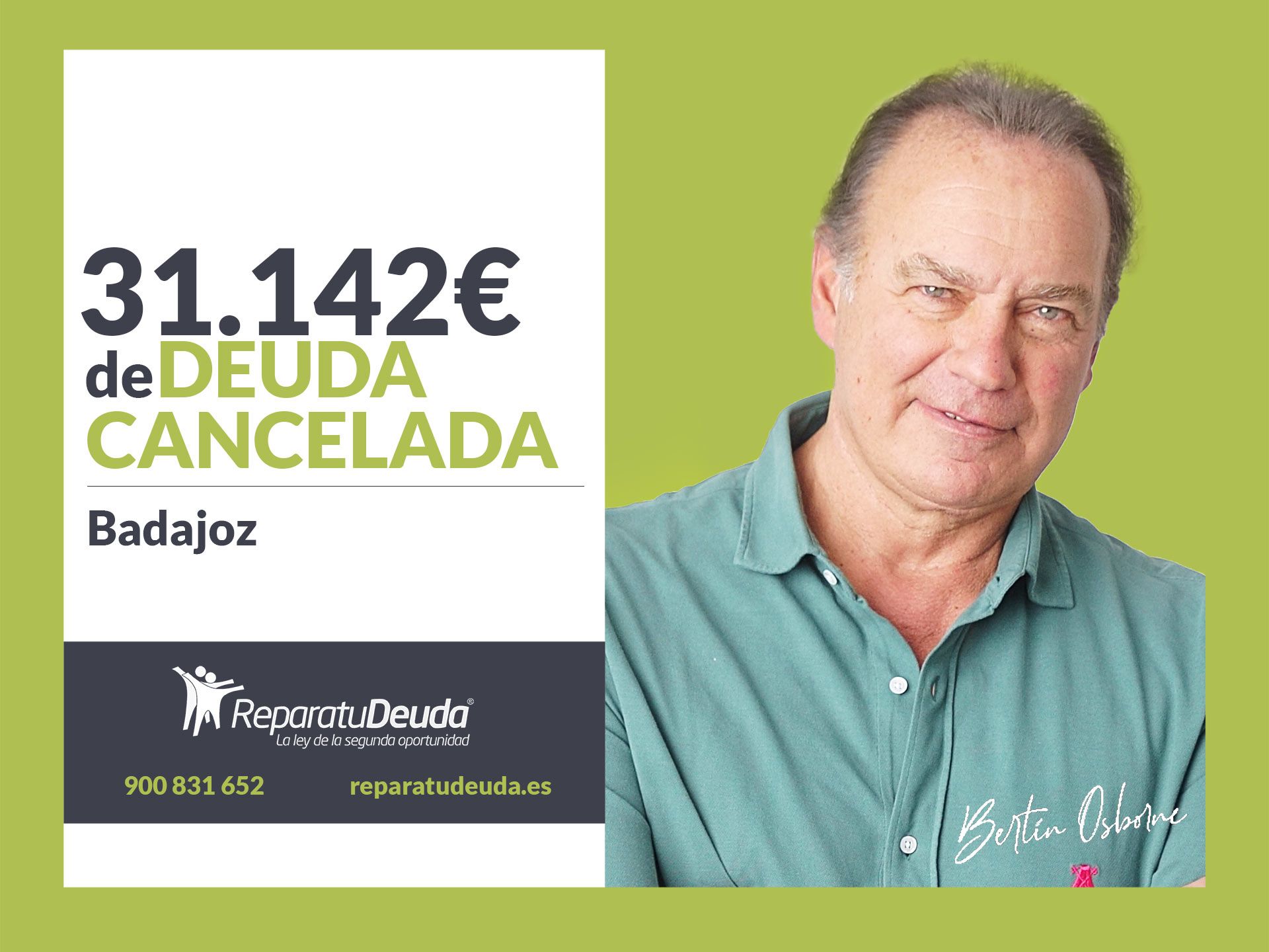 Repara tu Deuda Abogados cancela 31.142? en Badajoz (Extremadura) con la Ley de Segunda Oportunidad