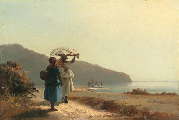 Foto de Dos mujeres hablando junto al mar