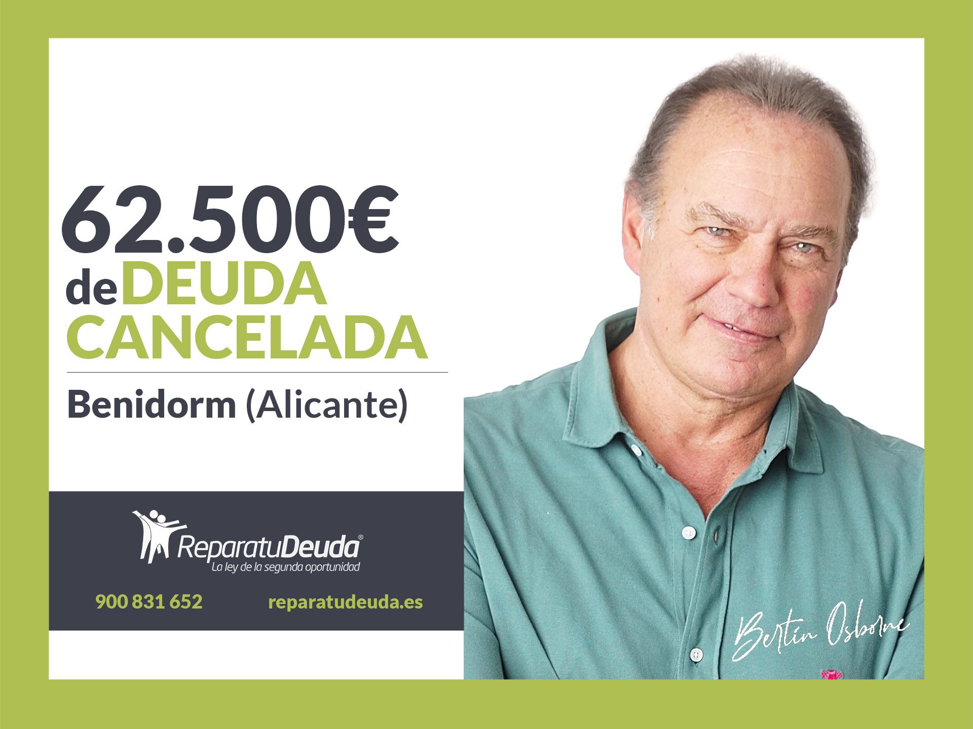 Repara tu Deuda Abogados cancela 62.500 ? en Benidorm (Alicante) con la Ley de Segunda Oportunidad