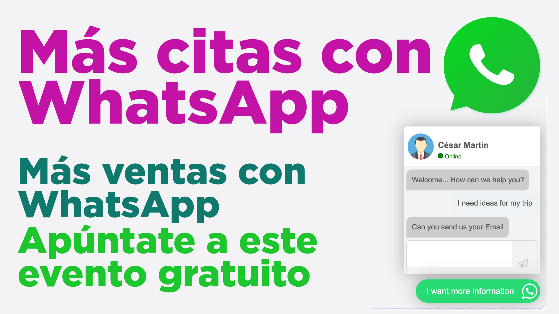 Aprender a vender con WhatsApp: 4 eventos gratuitos con ChatWith.io