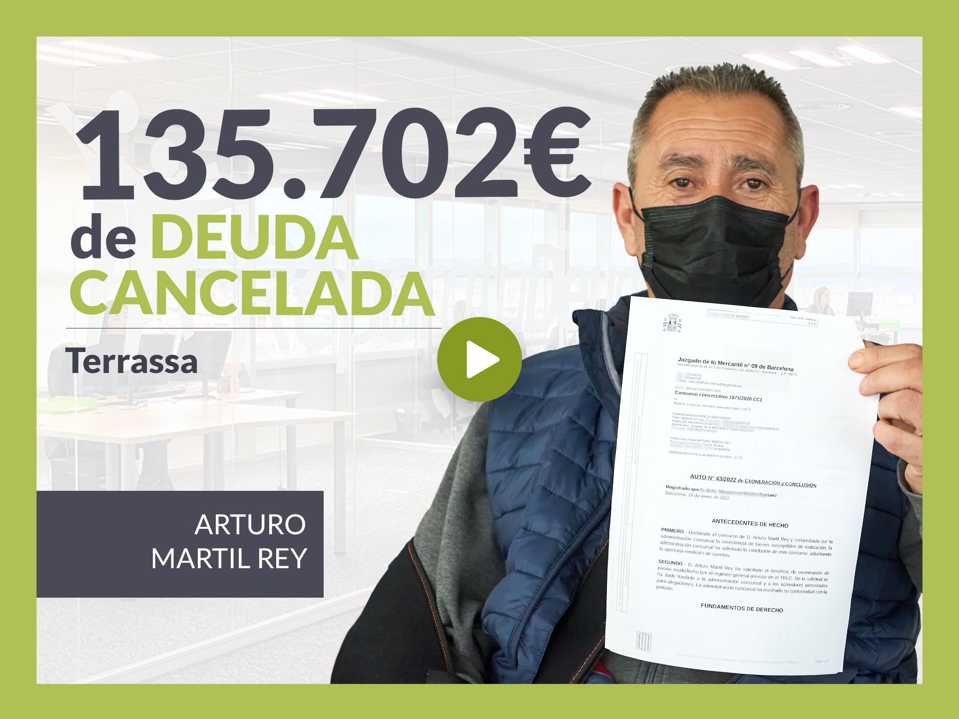 Repara tu Deuda Abogados cancela 18.000? en Terrassa (Barcelona) con la Ley de Segunda Oportunidad