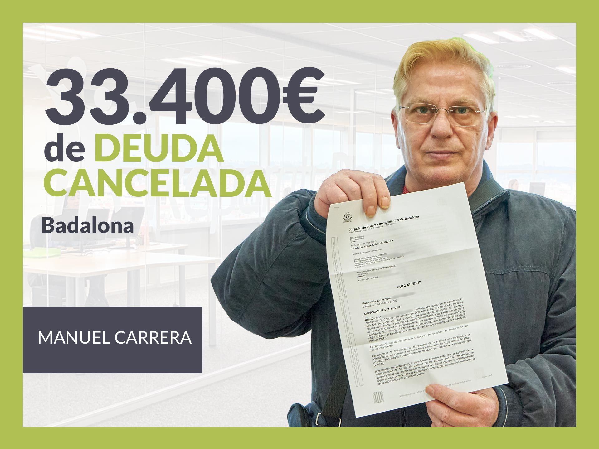 Repara tu Deuda Abogados cancela 33.400 ? en Badalona (Barcelona) con la Ley de Segunda Oportunidad