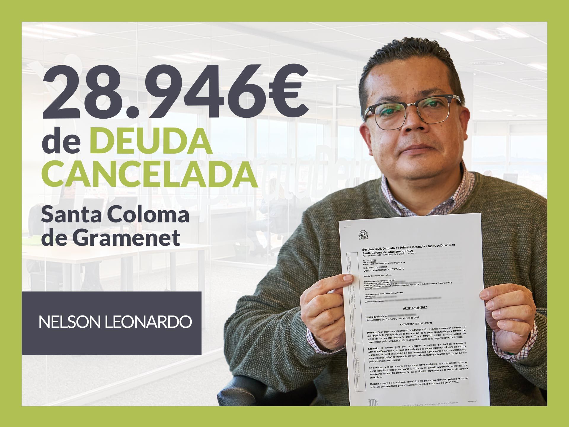 Repara tu Deuda cancela 28.946? en Santa Coloma de Gramenet (Barcelona) con la Ley de Segunda Oportunidad