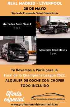 Cómo viajar a París para la Final de la Champions League con Professional Drivers Madrid