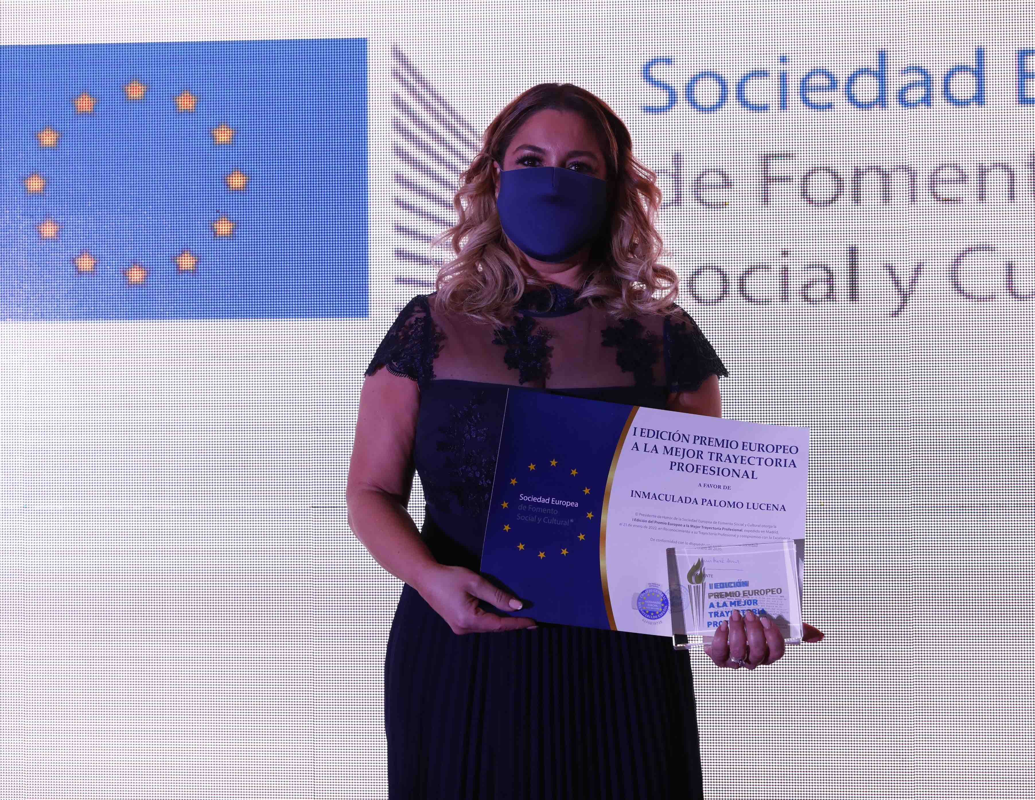 La delegada técnica de Grupo Index, Inmaculada Palomo, Premio 2022 a la Mejor Trayectoria Empresarial