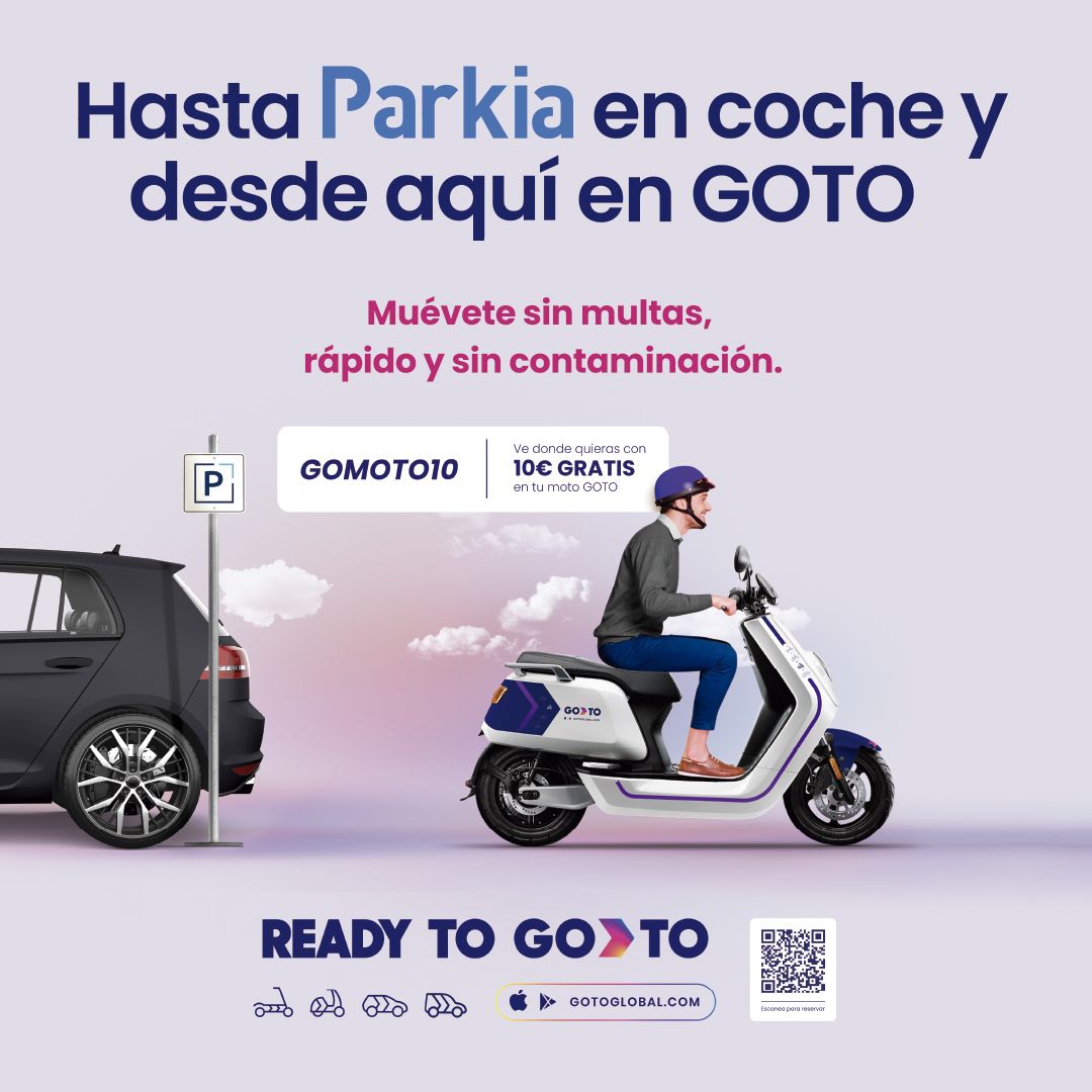 Fotografia Parkia y GOTO en colaboración motosharing