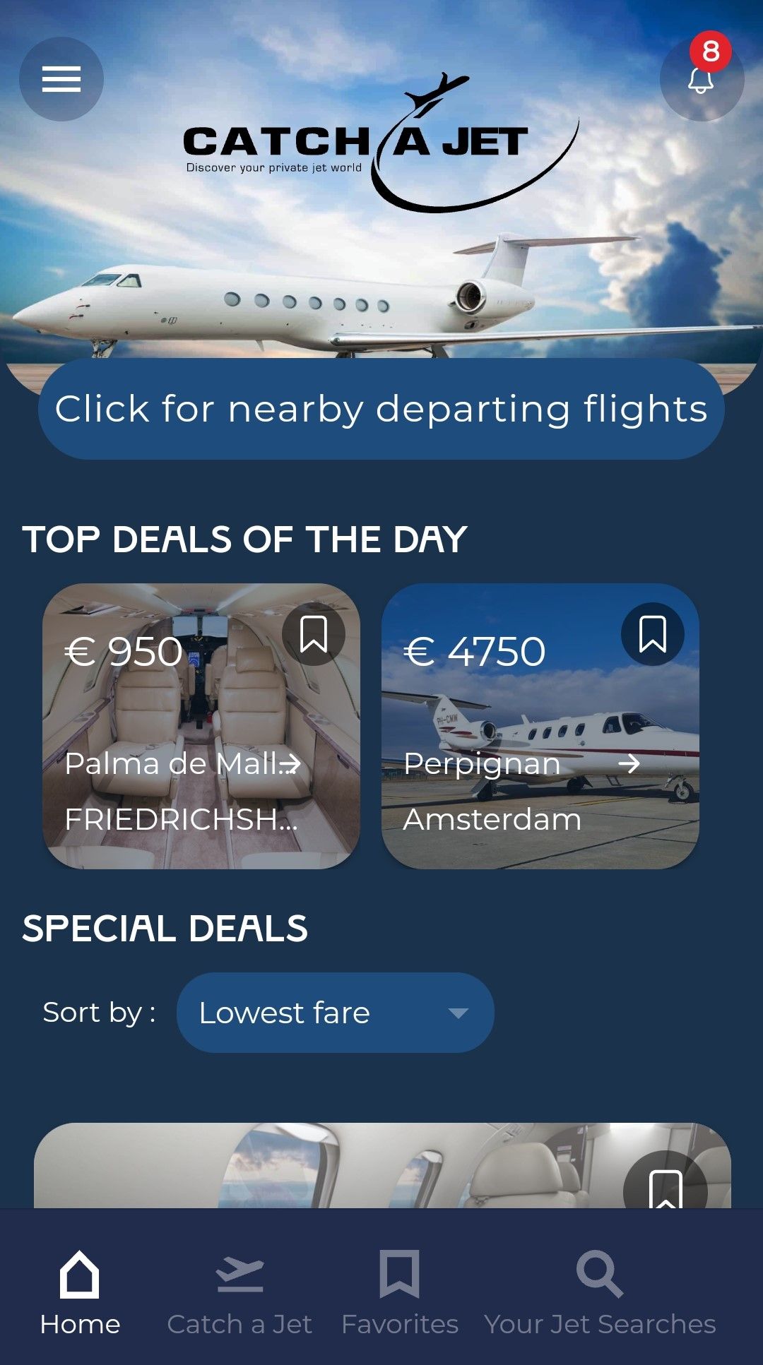 <div>Llega 'Catch A Jet', la app que promete vuelos en jet privado para todos</div>