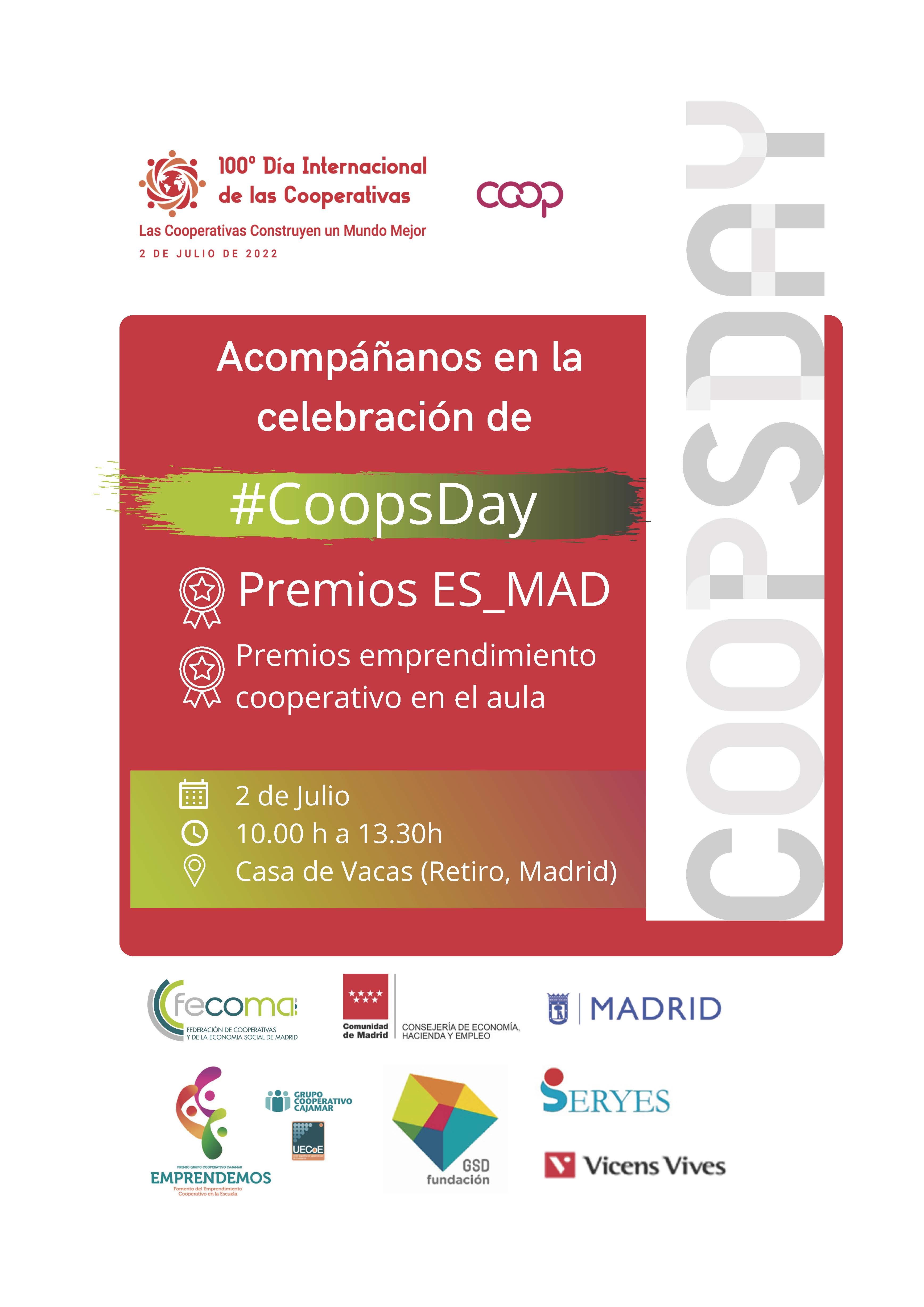 El día 2 de julio FECOMA celebra el Día Internacional de las Cooperativas y entrega los Premios ES_MAD 2022