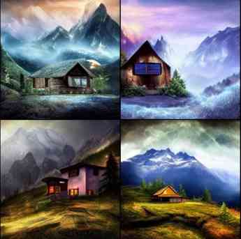 Noticias Artes Visuales | House in the mountains fantasy picture