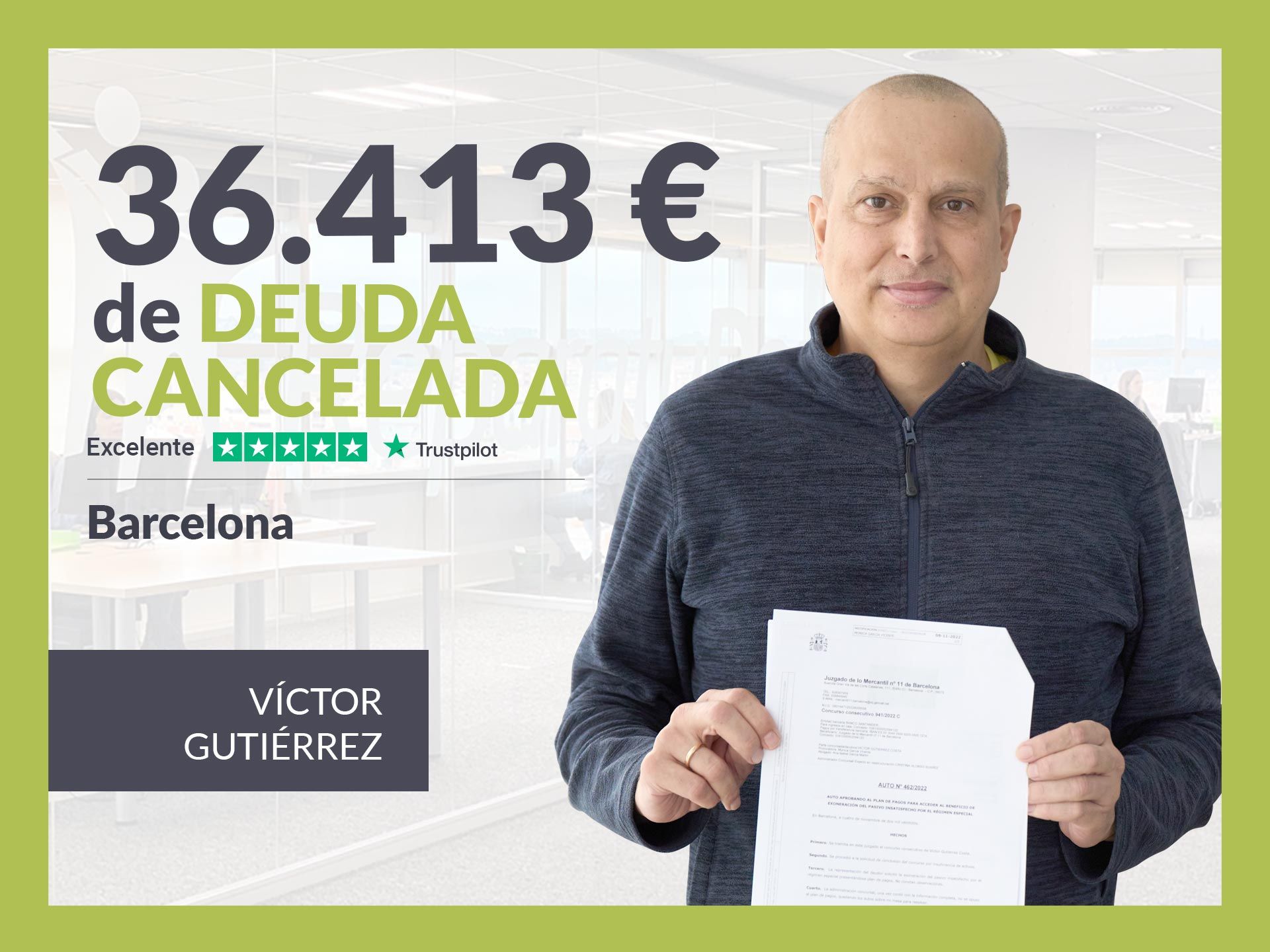 Repara tu Deuda Abogados cancela 36.413? en Barcelona (Catalunya) con la Ley de Segunda Oportunidad