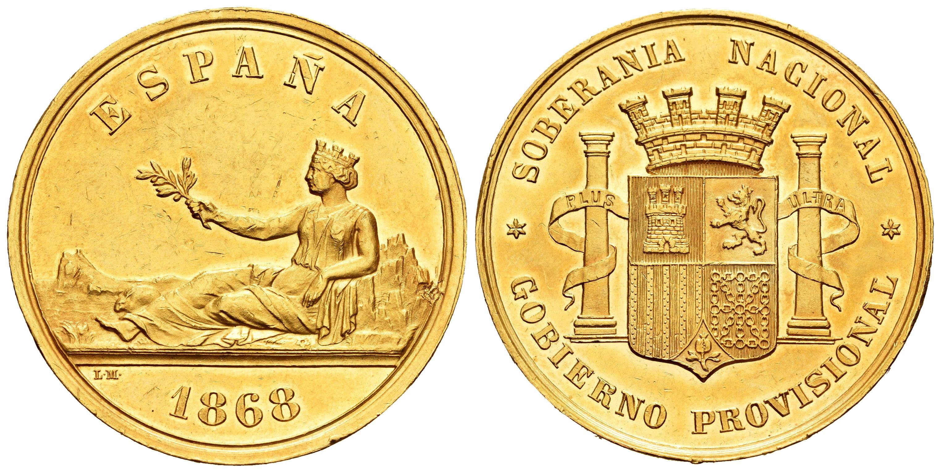 Fotografia Gobierno Provisional (1868-1871). Medalla en oro. 1868. 