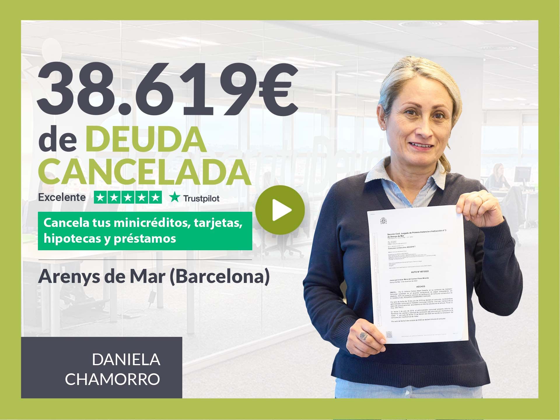 Repara tu Deuda Abogados cancela 38.619? en Arenys de Mar (Barcelona) con la Ley de Segunda Oportunidad