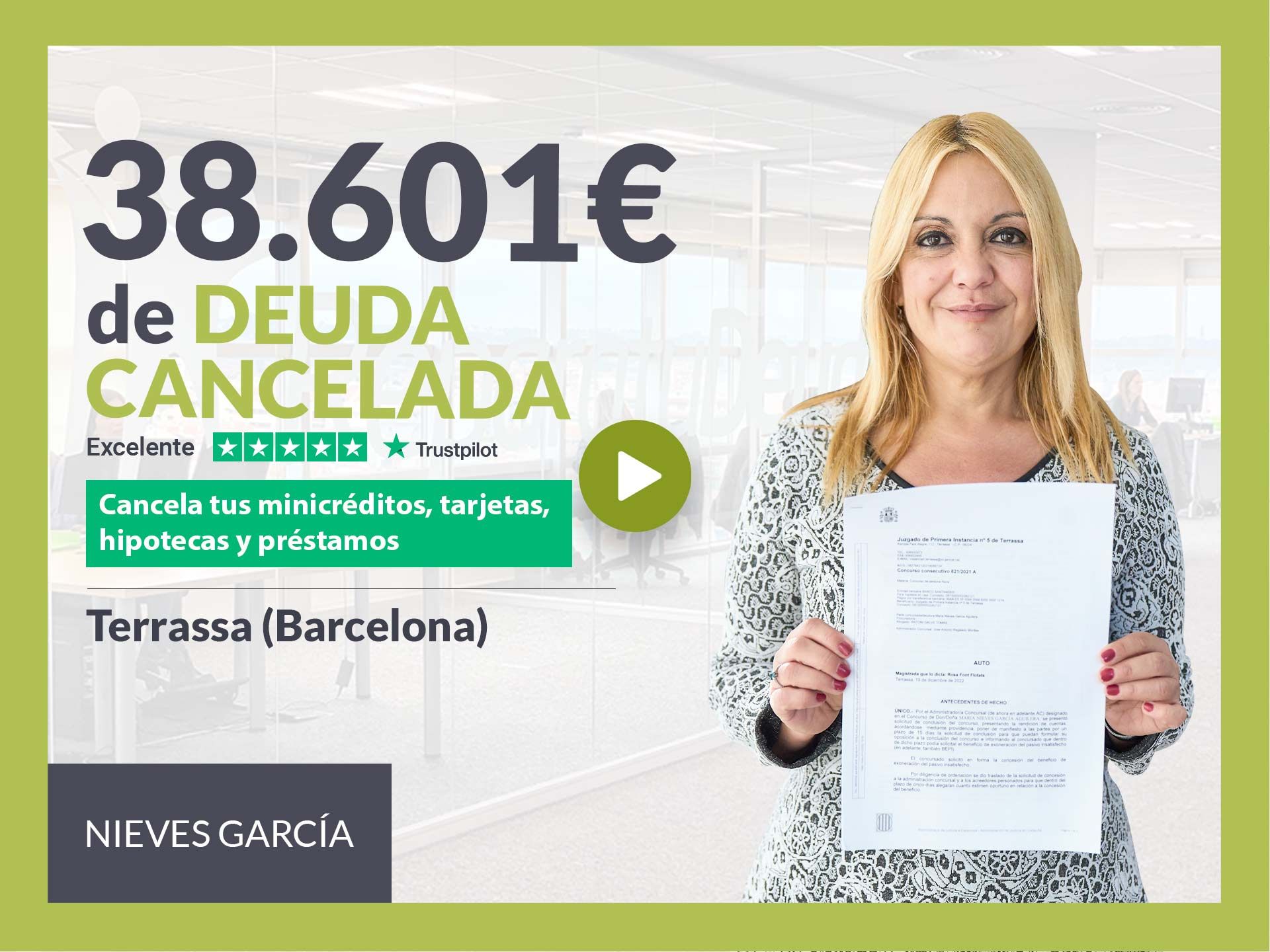 Repara tu Deuda Abogados cancela 38.601? en Terrassa (Barcelona) con la Ley de Segunda Oportunidad