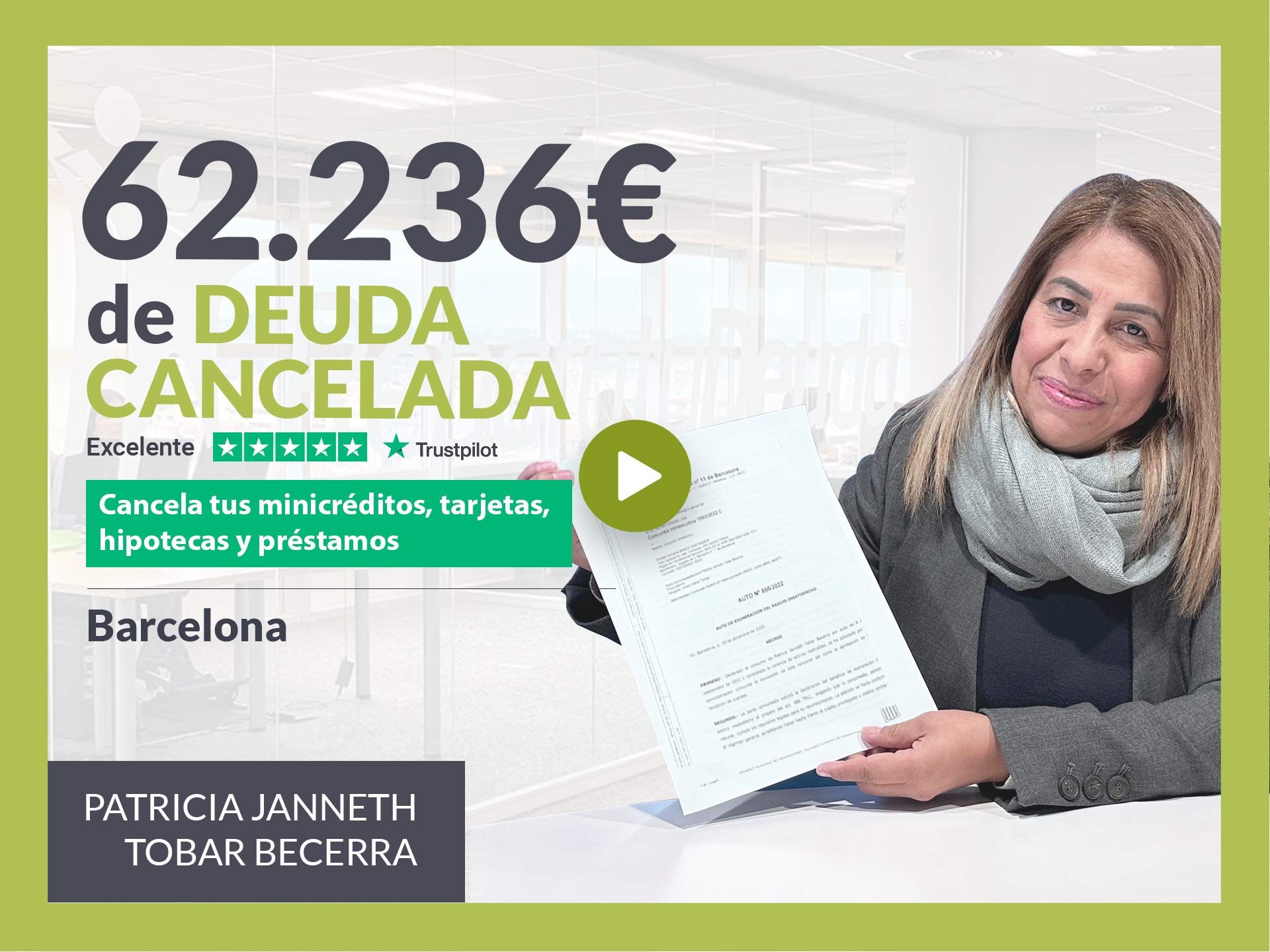 Repara tu Deuda Abogados cancela 62.236? en Barcelona (Catalunya) con la Ley de Segunda Oportunidad