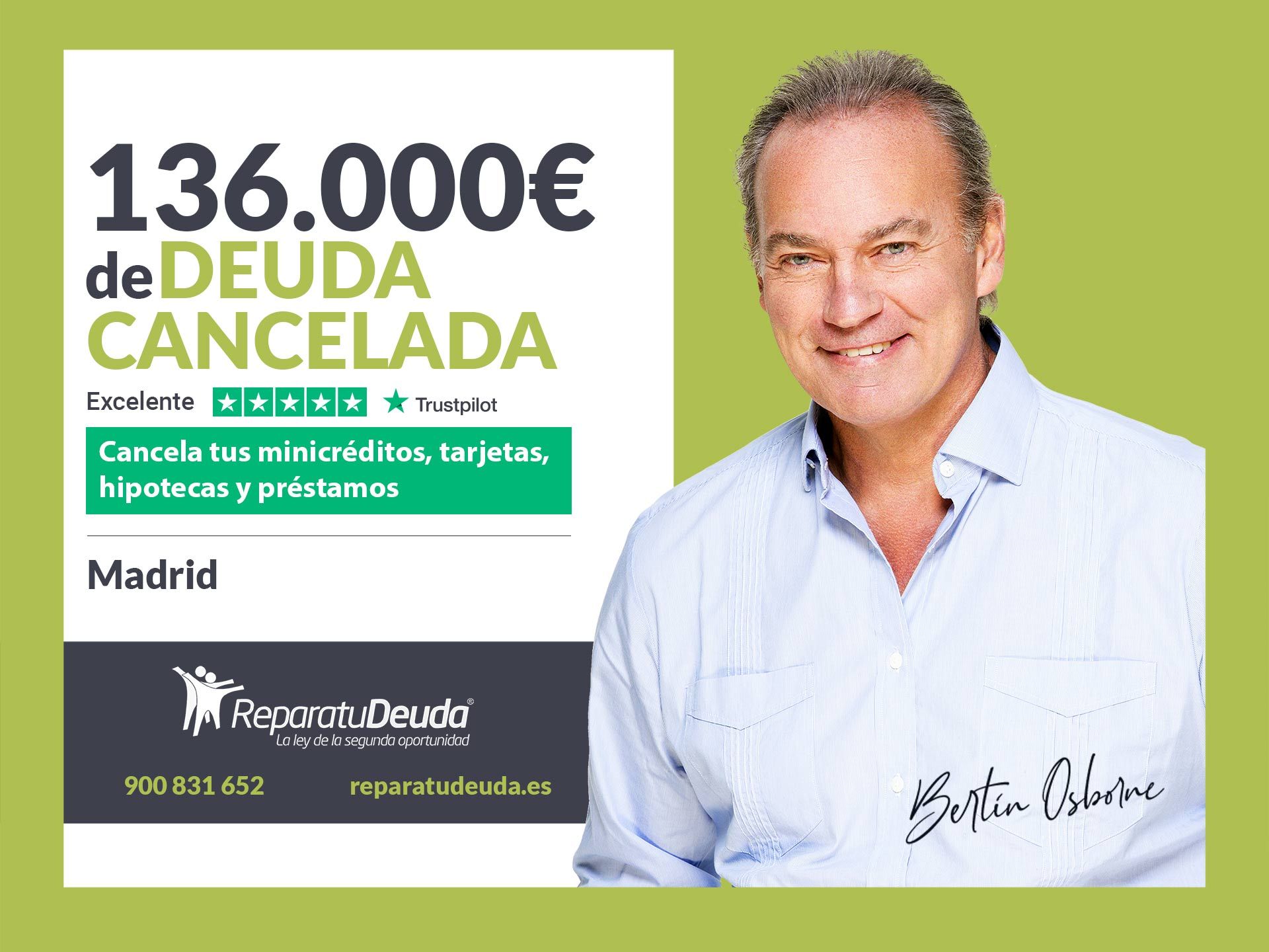 Repara tu Deuda Abogados cancela 136.000 ? en Madrid con la Ley de la Segunda Oportunidad