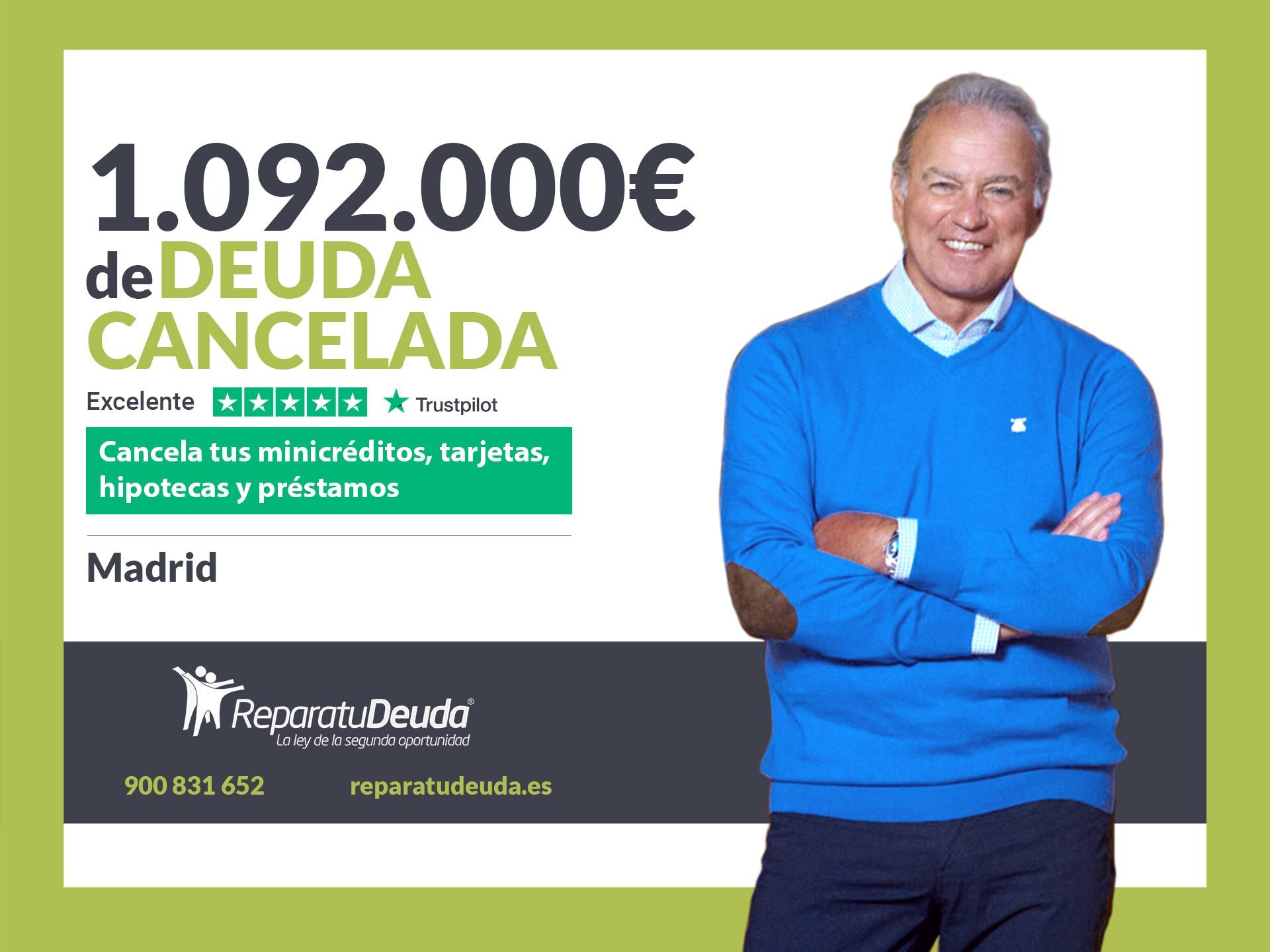 Repara tu Deuda Abogados cancela 1.092.000? en Madrid con la Ley de Segunda Oportunidad