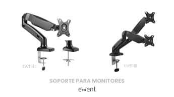 Ewent organiza los espacios de trabajo con sus soportes de escritorio