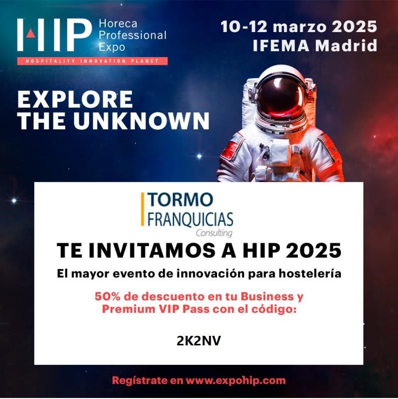 Tormo Franquicias participará una vez más en la cita anual de HIP 2025