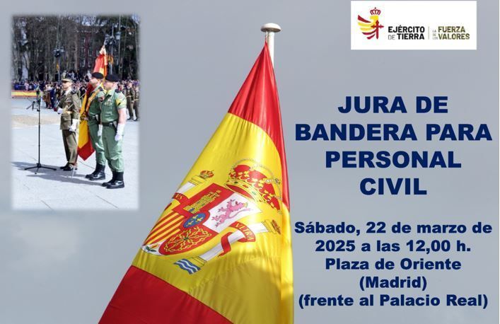 Defensa organiza una Jura de Bandera para personal civil en la Plaza de Oriente de Madrid