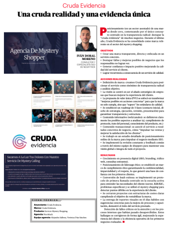 Cruda Evidencia se presenta a los Premios IPMARK en la categoría 'Top Posicionamiento' con NeoAttack como aliado estratégico
