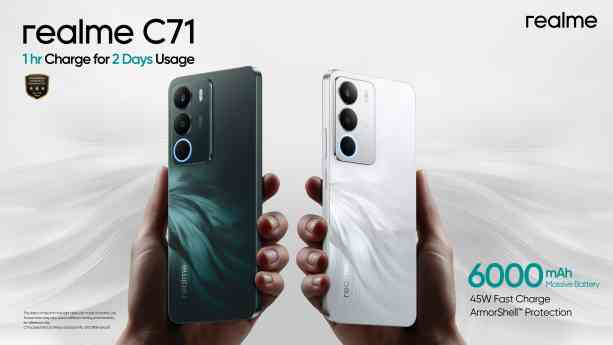 realme lanza el nuevo smartphone C71 con una batería de 6.000 mAh y carga rápida de 45W