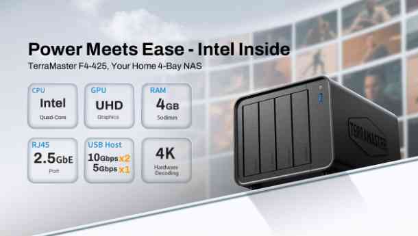 TerraMaster lanza el NAS F4-425 de 4 bahías: un nuevo capítulo en el almacenamiento doméstico con Intel x86